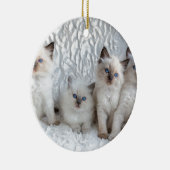 Vier junge Ragdoll Katzen, die in Folge sitzen Keramik Ornament (Rechts)