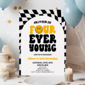 Vier Junge Retro Erstes 4. Party Einladung