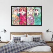 Vier Juwelen, Alphonse Mucha Leinwanddruck (Insitu (Schlafzimmer))