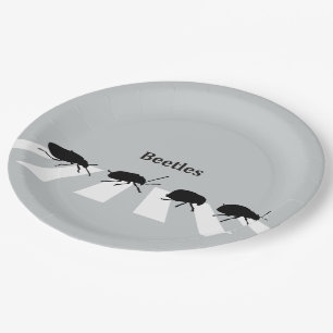 Vier Käfer, die über einen Crosswalk in London… Pappteller