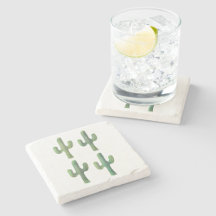 Vier Kakteen Untersetzer aus Aquarellmor