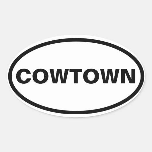 VIER Kalender "COWTOWN" Ovaler Aufkleber (Vorderseite)