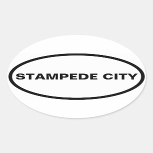 VIER Kalender "STAMPEDE CITY" Ovaler Aufkleber