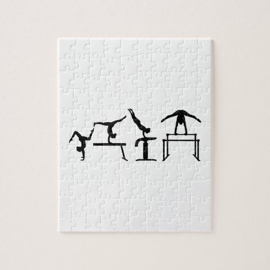 Vier Kampf Quadrathlon Gymnastik Puzzle (Vertikal)