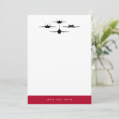 Vier Kämpfer Jet Silhouette Personal Stationery Dankeskarte (Stehend Vorderseite)