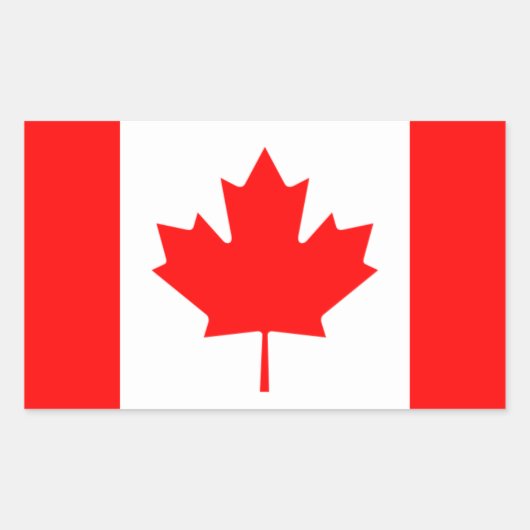 VIER kanadische Staatsflagge Rechteckiger Aufkleber (Vorderseite)