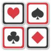 Vier Karten-Anzug Aufkleber (Vorderseite)