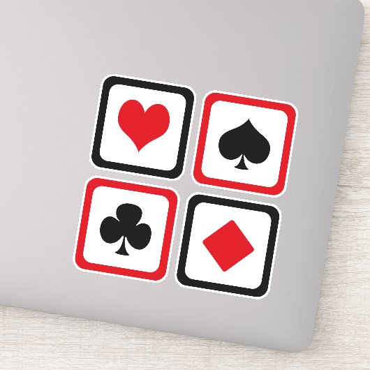 Vier Karten-Anzug Aufkleber (Detail)