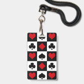 Vier Karten-Anzug Ausweis (Vorderseite mit Lanyard)