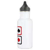 Vier Karten-Anzug Edelstahlflasche (Rechts)