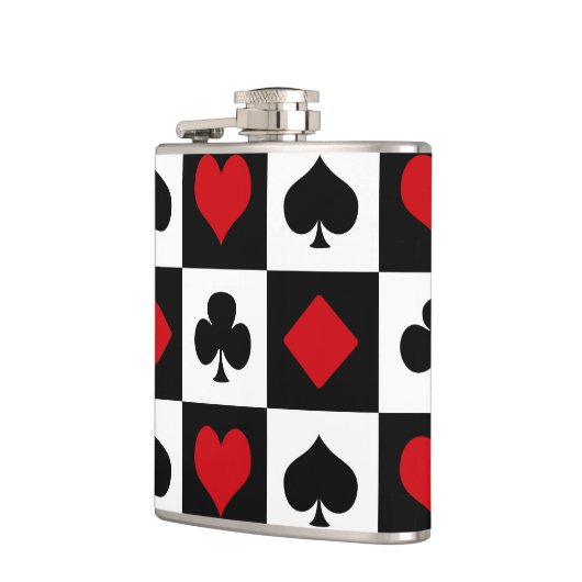 Vier Karten-Anzug Flachmann (Links)