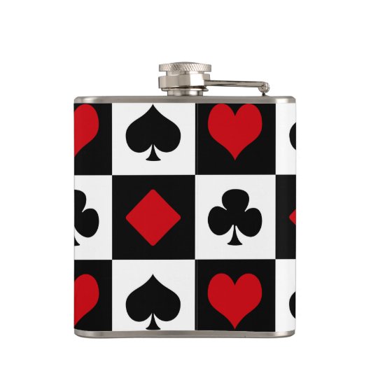 Vier Karten-Anzug Flachmann (Rückseite)