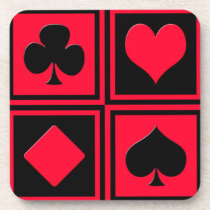 Vier Karten-Anzug Getränkeuntersetzer