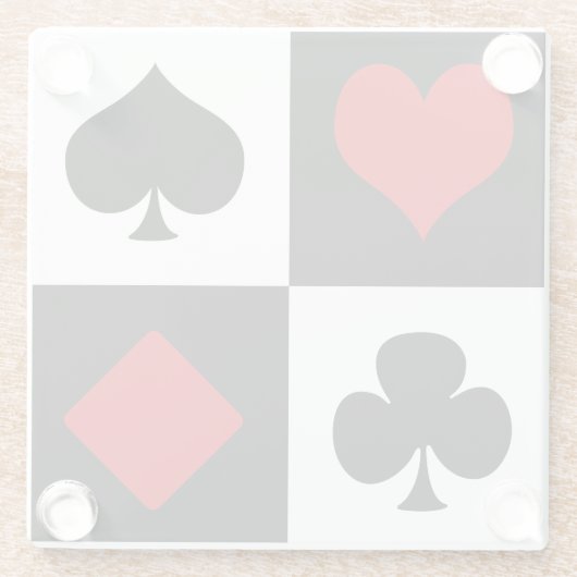 Vier Karten-Anzug Glasuntersetzer (Rückseite)