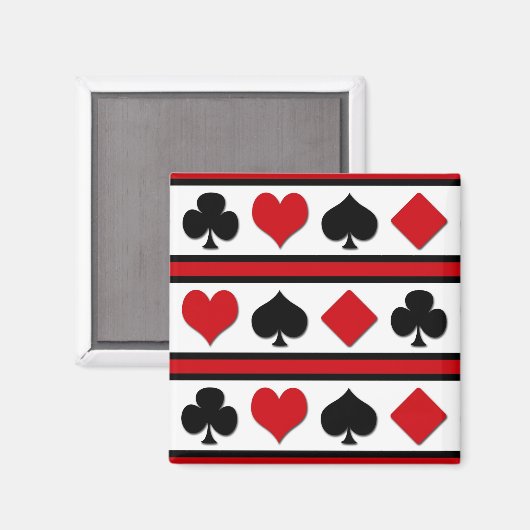 Vier Karten-Anzug Magnet (Vorderseite/Rückseite)