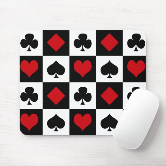 Vier Karten-Anzug Mousepad (Mit Mouse)