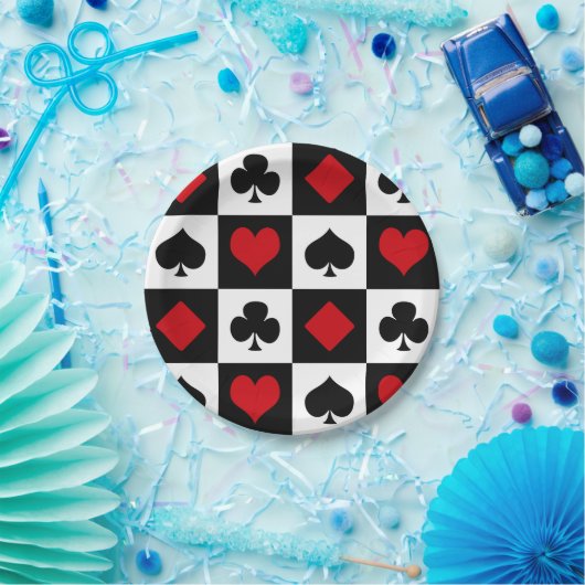 Vier Karten-Anzug Pappteller (Party)