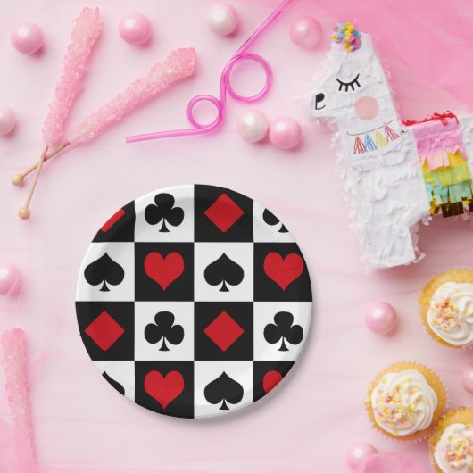 Vier Karten-Anzug Pappteller (Party)