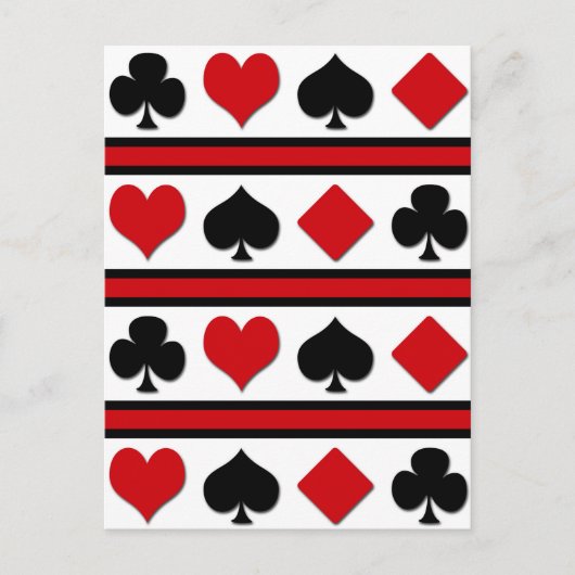 Vier Karten-Anzug Postkarte (Vorderseite)