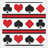 Vier Karten-Anzug Quadratischer Aufkleber (Vorderseite)