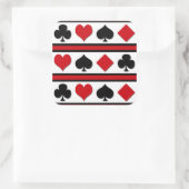 Vier Karten-Anzug Quadratischer Aufkleber (Tasche)