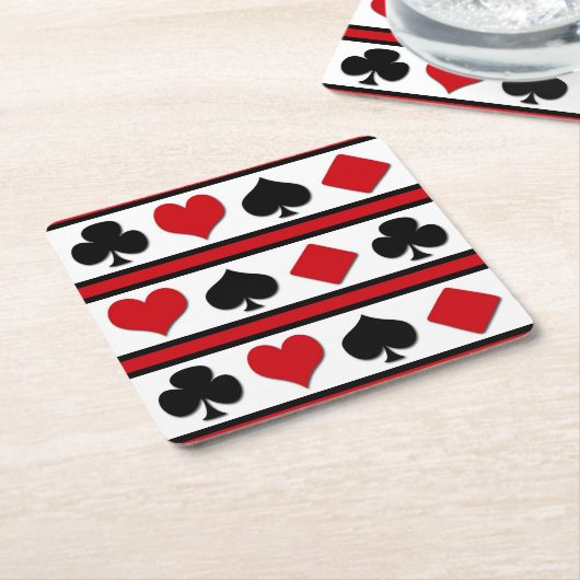 Vier Karten-Anzug Rechteckiger Pappuntersetzer (angewinkelt)