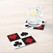 Vier Karten-Anzug Rechteckiger Pappuntersetzer (Vor Ort)