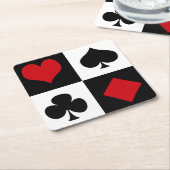 Vier Karten-Anzug Rechteckiger Pappuntersetzer (angewinkelt)