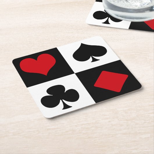 Vier Karten-Anzug Rechteckiger Pappuntersetzer (angewinkelt)