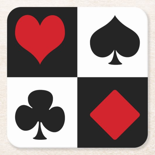 Vier Karten-Anzug Rechteckiger Pappuntersetzer (Vorderseite)