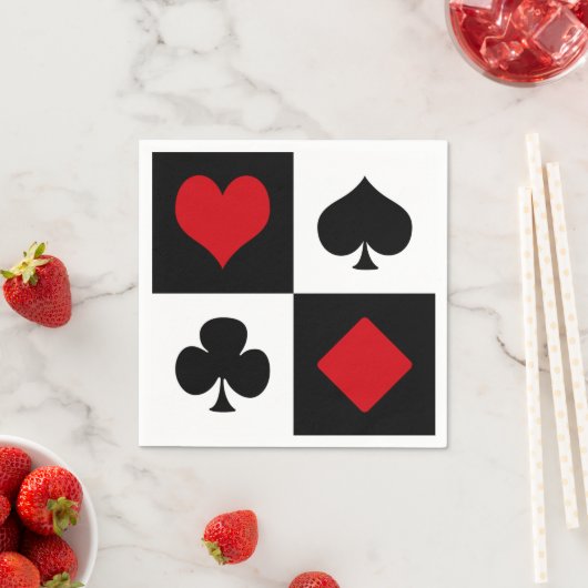 Vier Karten-Anzug Serviette (Beispiel)