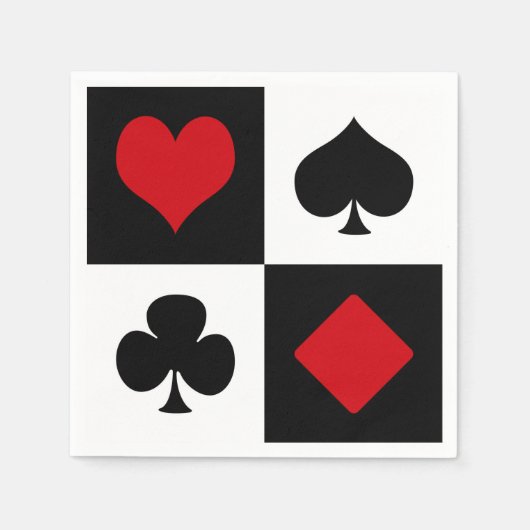 Vier Karten-Anzug Serviette (Vorderseite)