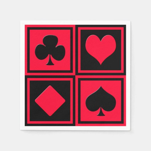 Vier Karten-Anzug Serviette (Vorderseite)