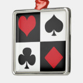 Vier Karten-Anzug Silbernes Ornament (Links)