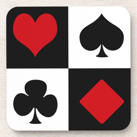 Vier Karten-Anzug Untersetzer (Vorderseite)