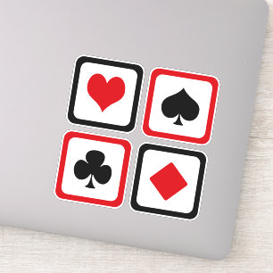 Vier Karten-Anzüge Aufkleber