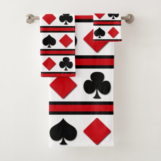 Vier Karten-Anzüge Badhandtuch Set (Insitu)