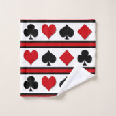 Vier Karten-Anzüge Badhandtuch Set (Waschlappen)