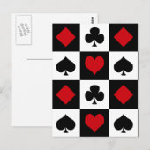 Vier Karten-Anzüge Postkarte (Vorne/Hinten)
