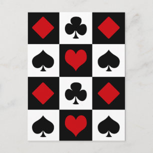 Vier Karten-Anzüge Postkarte