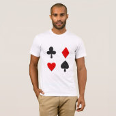 Vier Karten-Anzüge T-Shirt (Vorne ganz)