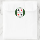 Vier-Karten-Aufkleber Runder Aufkleber (Tasche)