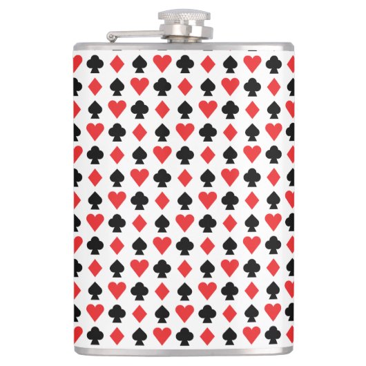 Vier Kartenformen Muster Flachmann (Vorderseite)