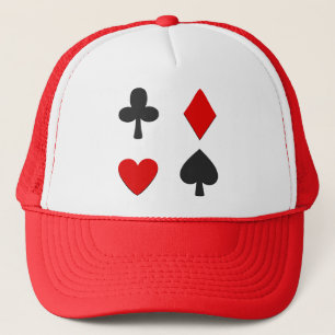 Vier Kartensymbole Truckerkappe