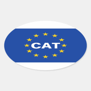 VIER Katalonien "CAT" europäische Ovaler Aufkleber