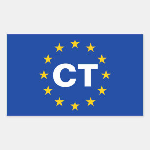 VIER Katalonien "CT" Europäische Gewerkschaft Flag Rechteckiger Aufkleber