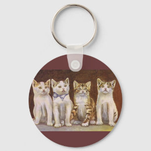 Vier Kätzchen Achtung Schlüsselkette Schlüsselanhänger