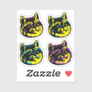 Vier Kätzchen Cat Lover Window Decal Pop Art Aufkleber