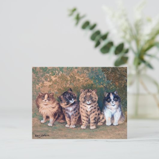 Vier Kätzchen, Louis Wain Postkarte (Stehend Vorderseite)