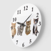 Vier Kätzchen Rundwand Große Wanduhr (Winkel)